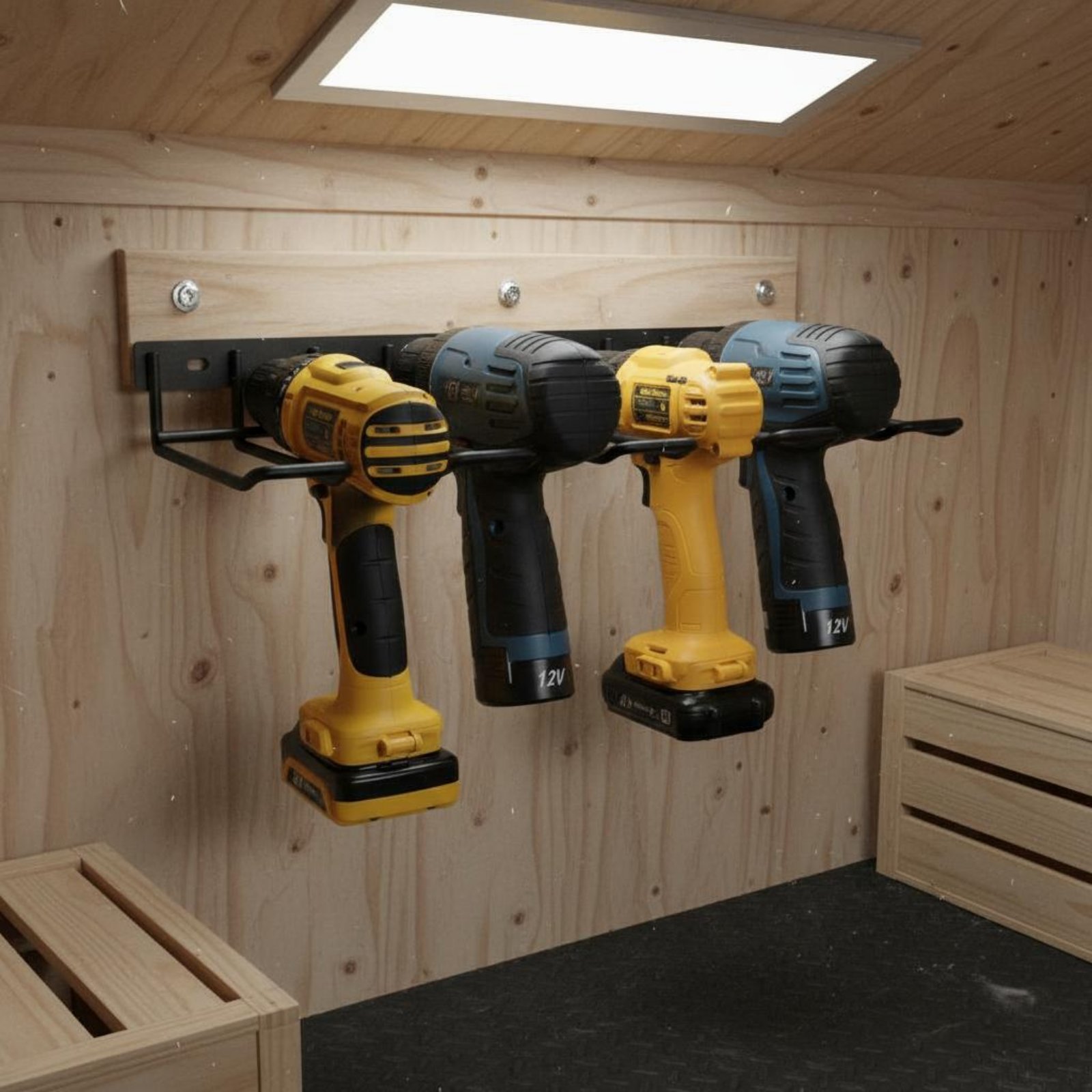 Tools In The Workshop - Wall Mount Drill Holder Easy Installation