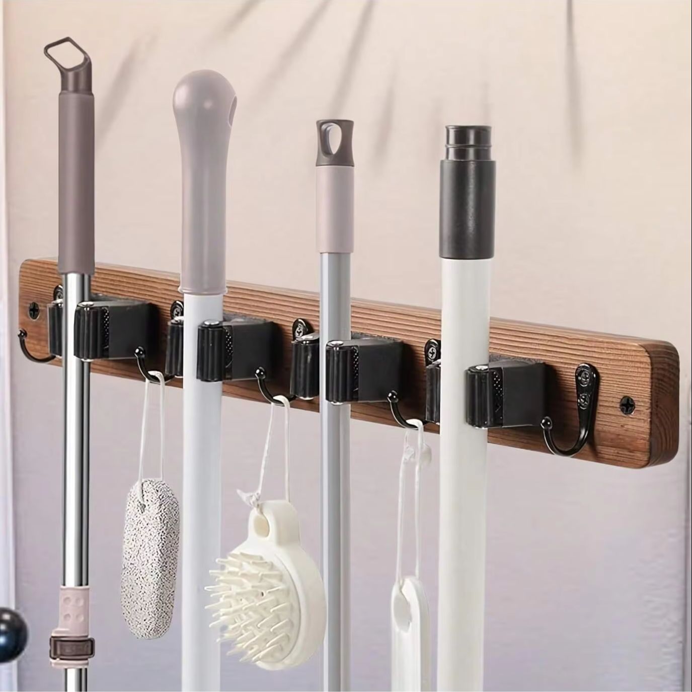 Workshop Tools On Wall - Mop Broom Holder Heavy Duty Stainless