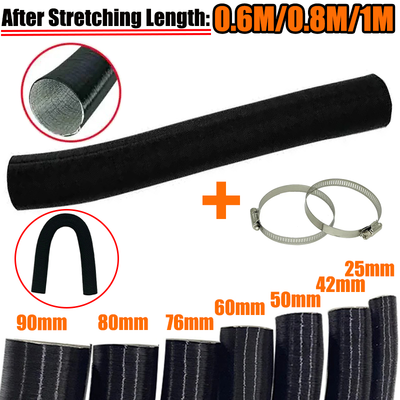 Pipe Clamp Bar - 25/42/60/50/75/90mm Diameter 0.6/0.8/1M Length W/ 2