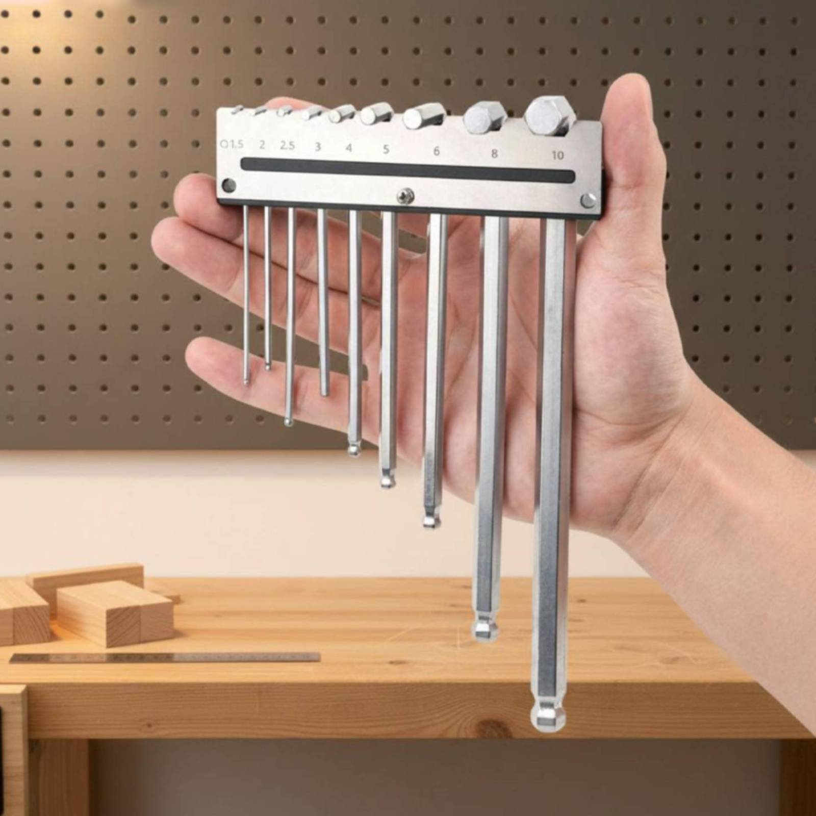 Tools In The Workshop - Wall Mounted Hex Key Holder Metal