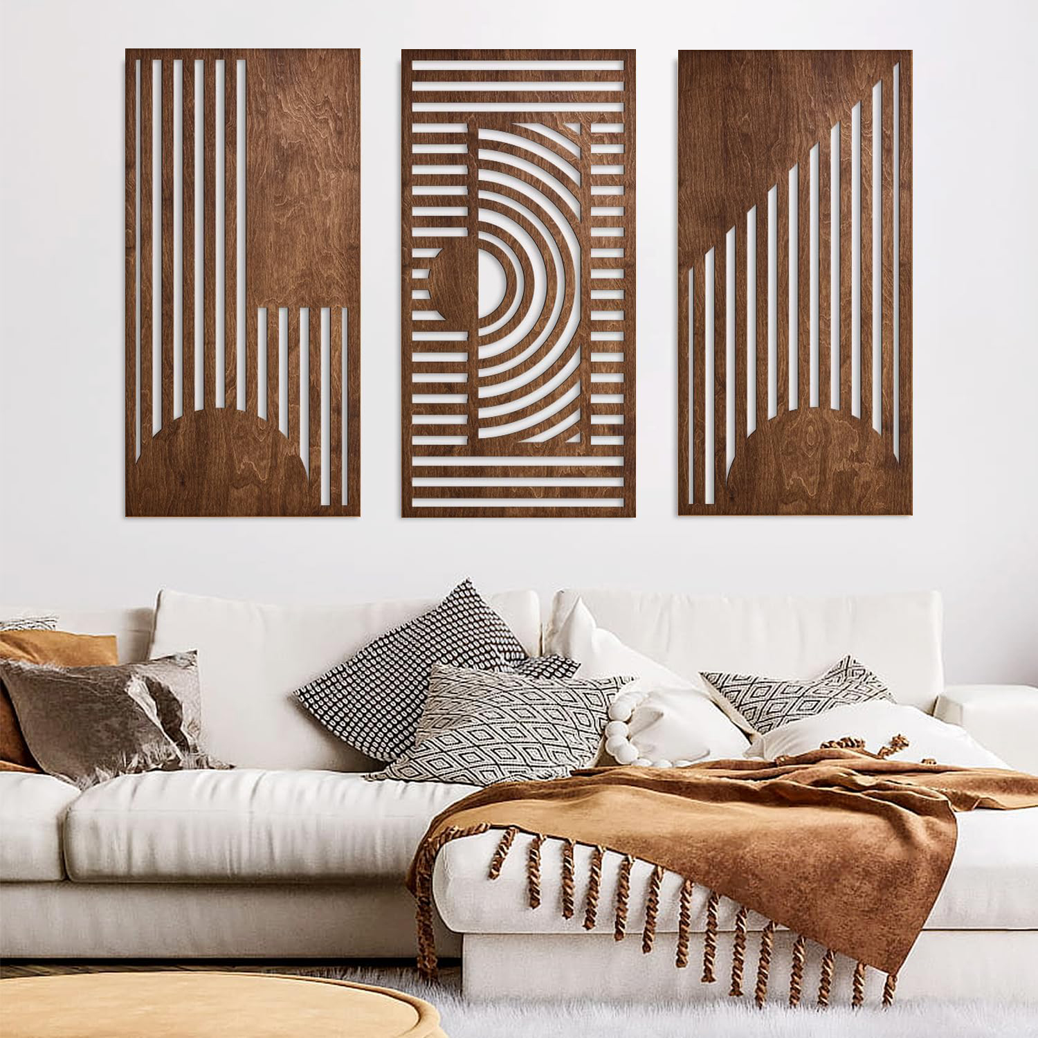 Chisel Set Wood - 3 Pcs Geometric Wood Wall Art