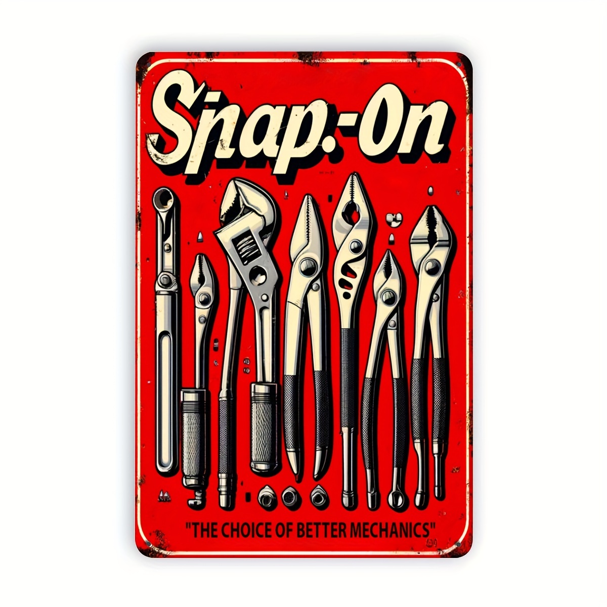 Workshop Tools On Wall - High Definition Tin Sign Vintage Snap-on
