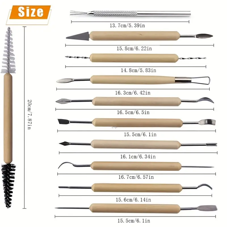 11pcs/set Pottery Tools  Wood  - Chisel Set Wood recensione e prezzo