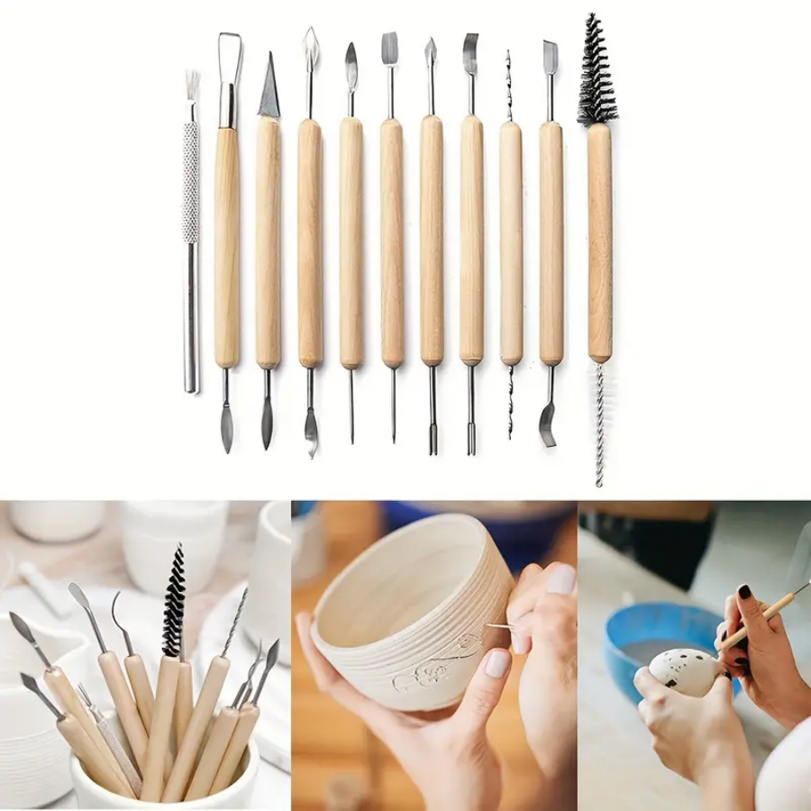 11pcs/set Pottery Tools  Wood  - Chisel Set Wood recensione e prezzo