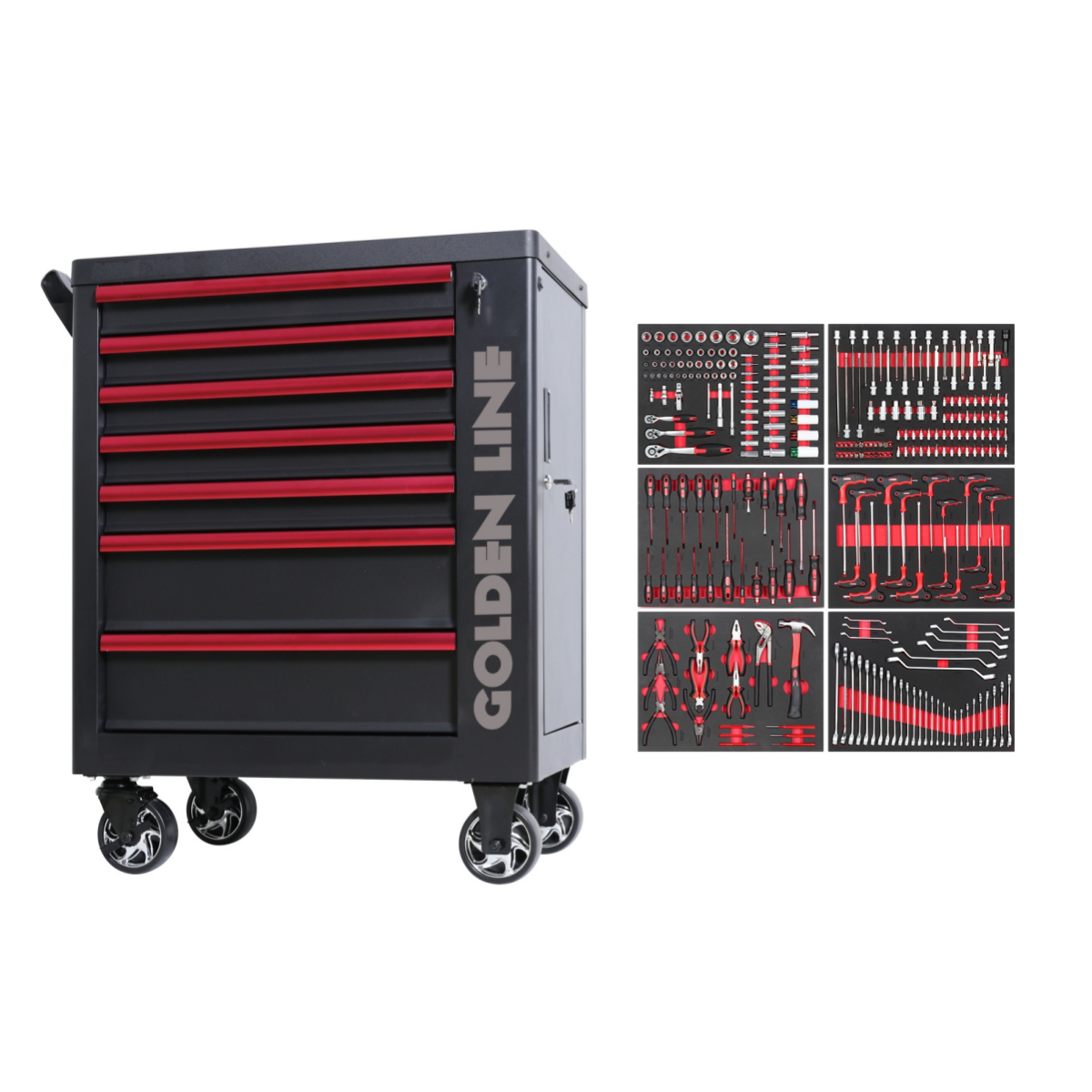 7 Drawers Workshop Rolling Met - Workshop Tools Trolley recensione e prezzo