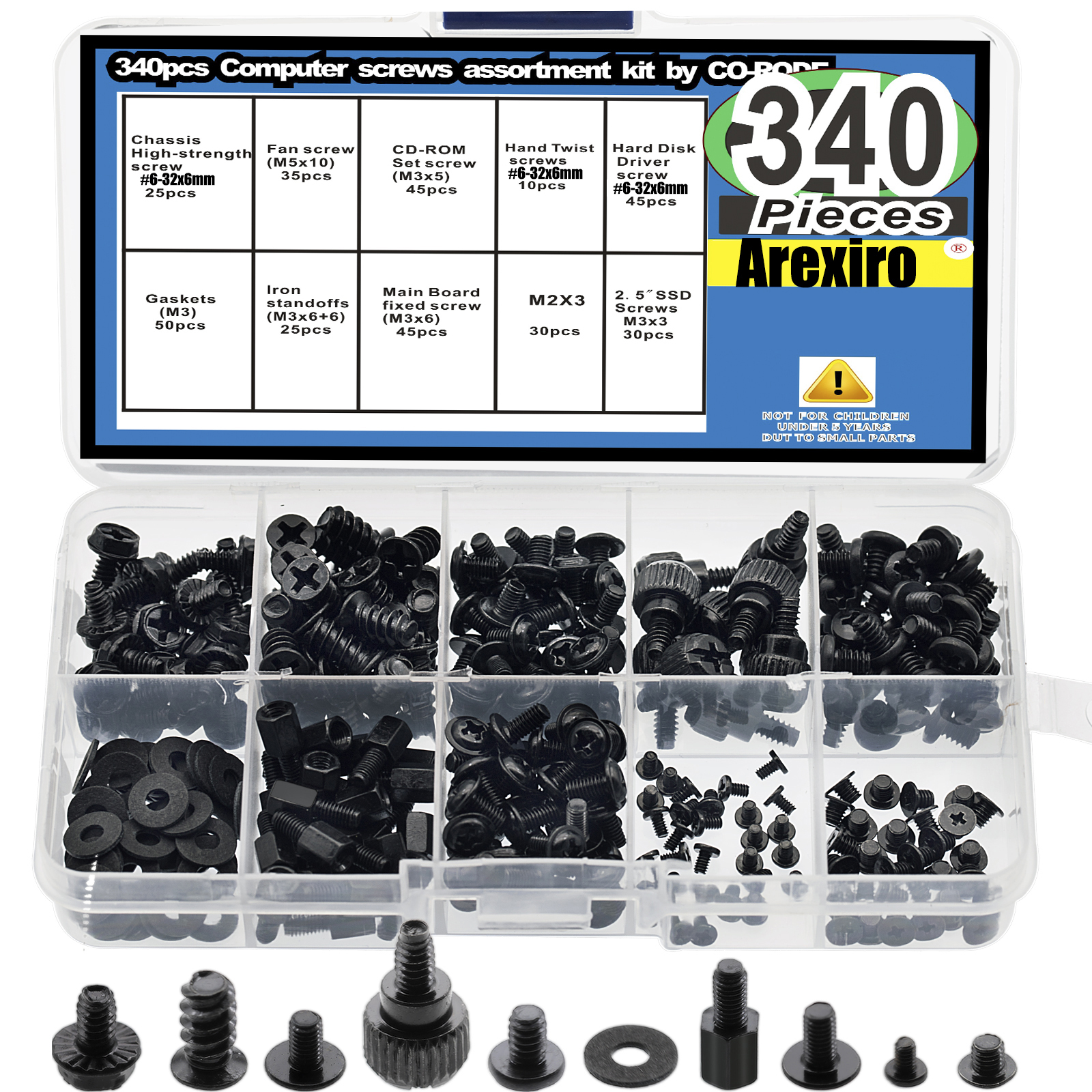340pcs Motherboard Standoffs,  - Screw Organizer Kit recensione e prezzo