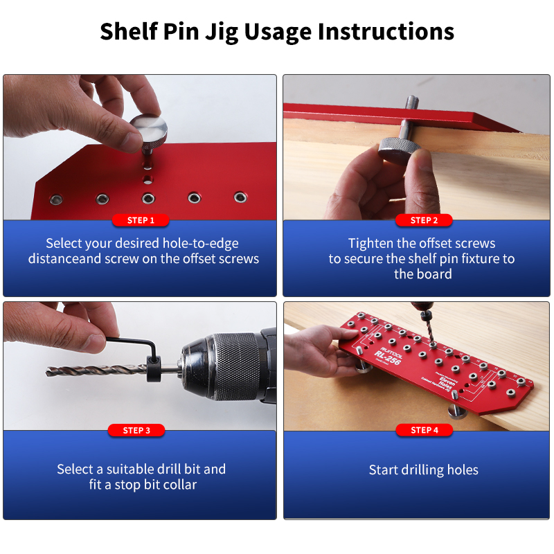Shelf Pin Jig Set Aluminium Al - Dowel Jig Kit recensione e prezzo