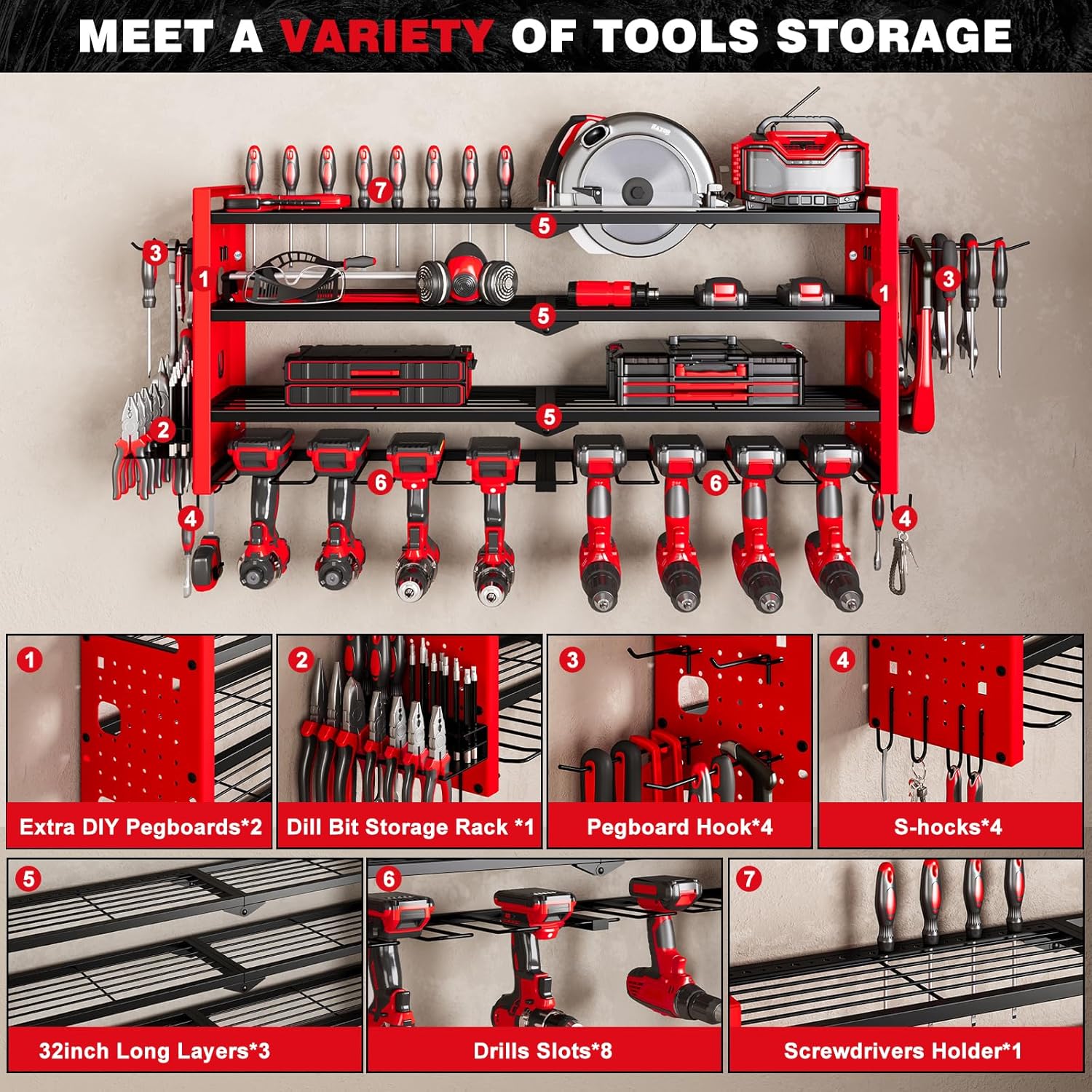 4-Layer Large Capacity Tool Ra - Workshop Tools Holder recensione e prezzo
