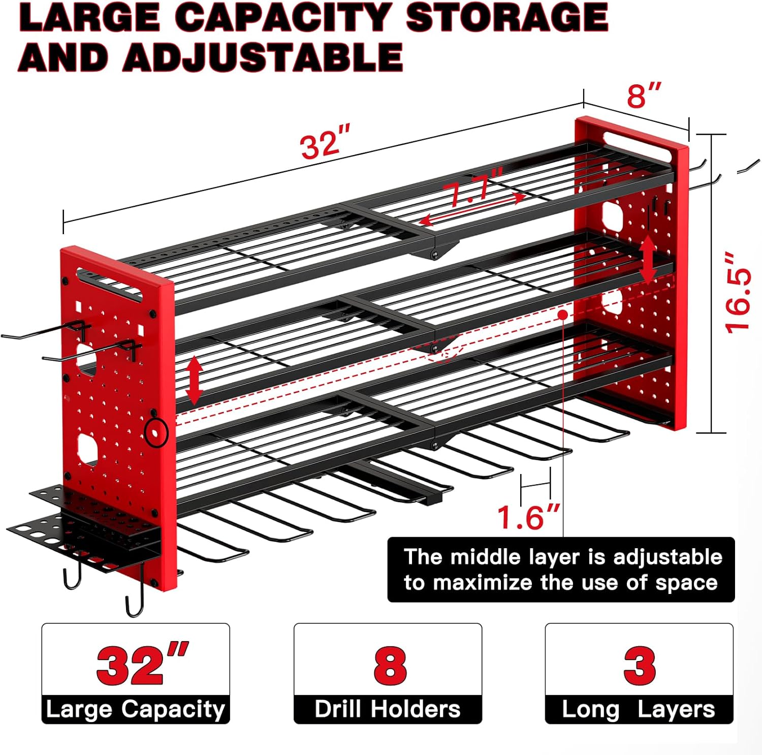 4-Layer Large Capacity Tool Ra - Workshop Tools Holder recensione e prezzo