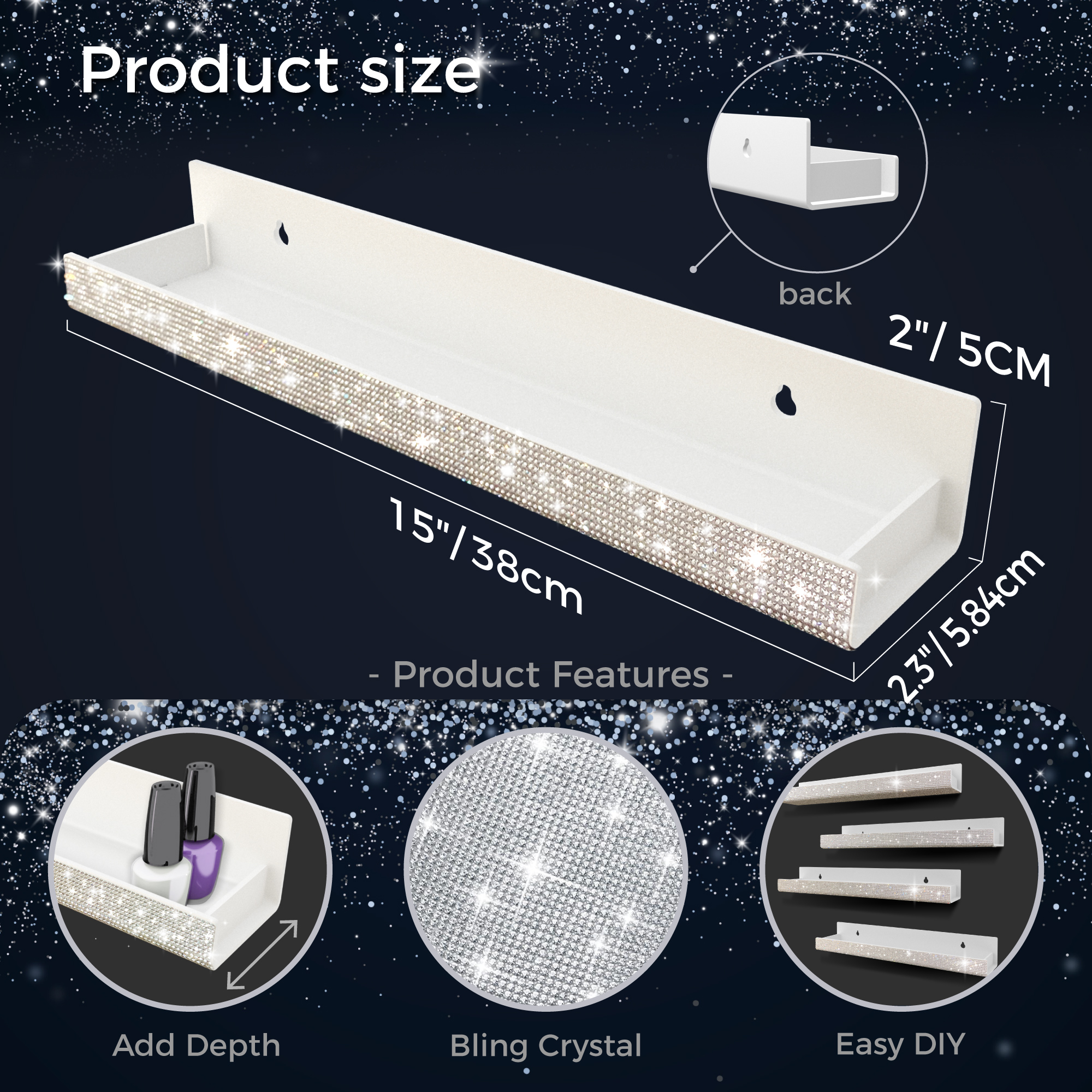 4 Pack 15 Inch Diamond Crystal - Workshop Tools On Wall recensione e prezzo