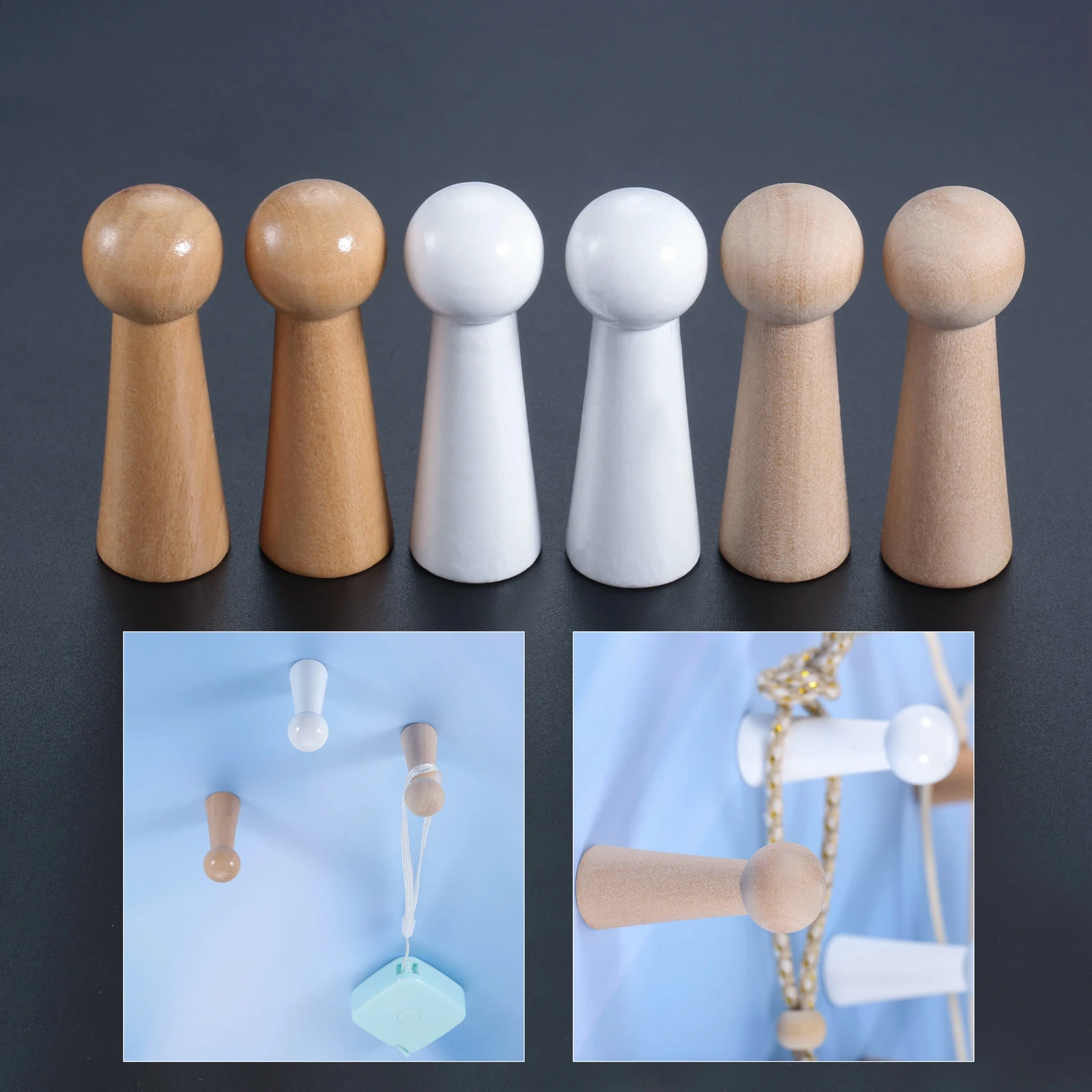 2pcs Wooden Peg Hangers 50mm S - Screw Organizer Kit recensione e prezzo