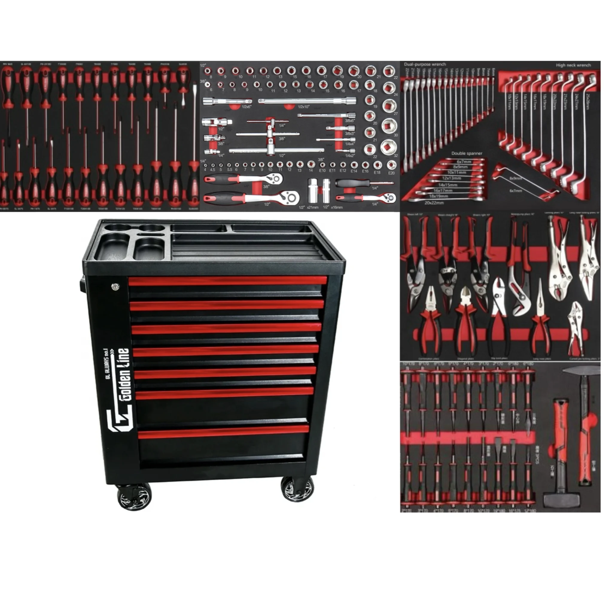 7 Drawer Tool Box 5 Layer 168p - Workshop Tools Trolley recensione e prezzo