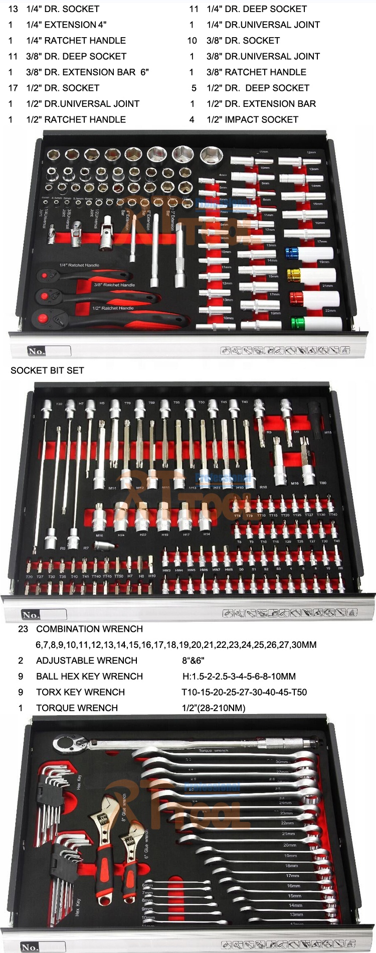 270pc Car Repair Cabinet Tool  - Workshop Tools Trolley recensione e prezzo