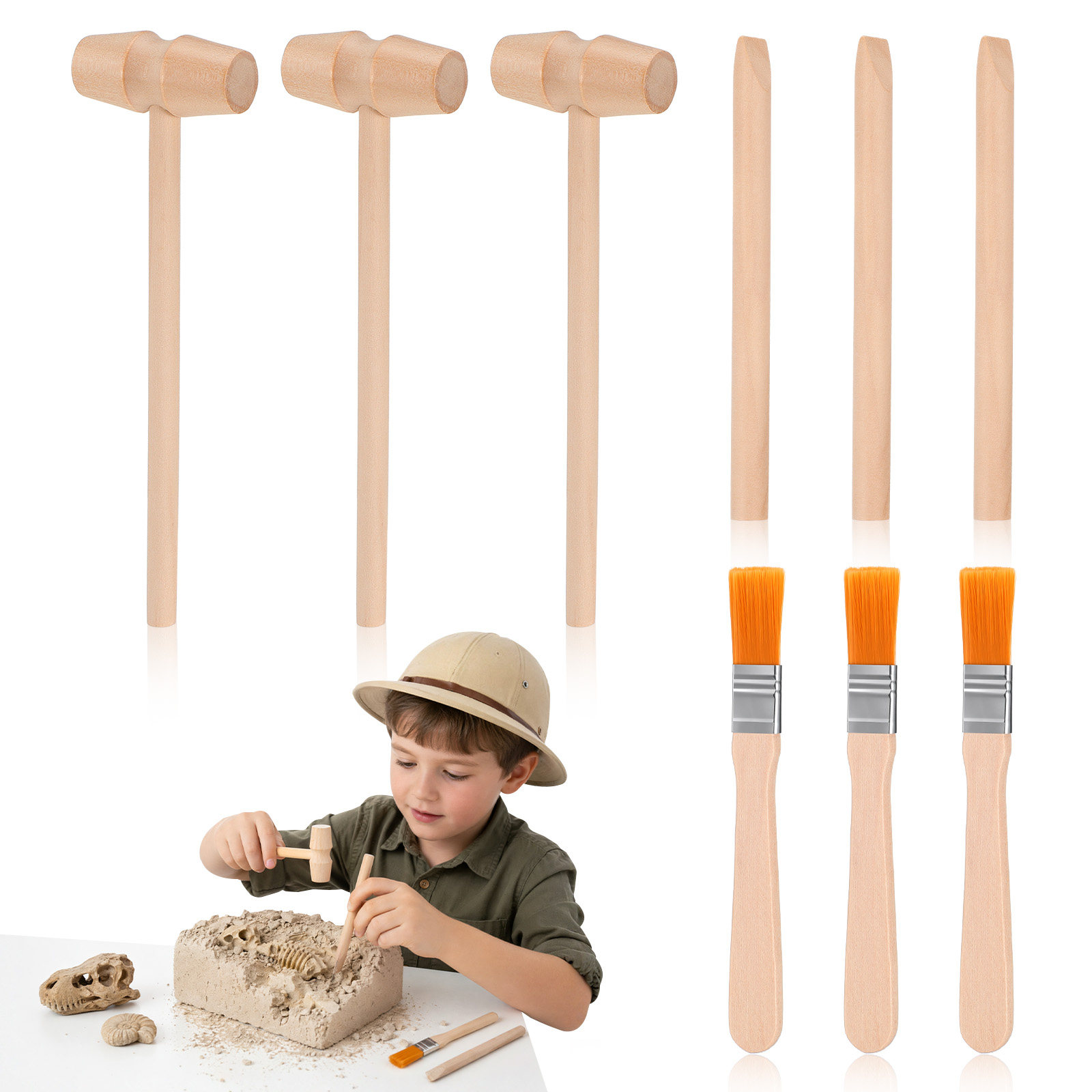 3Sets Dinosaur Digging Tools E - Chisel Set Wood recensione e prezzo