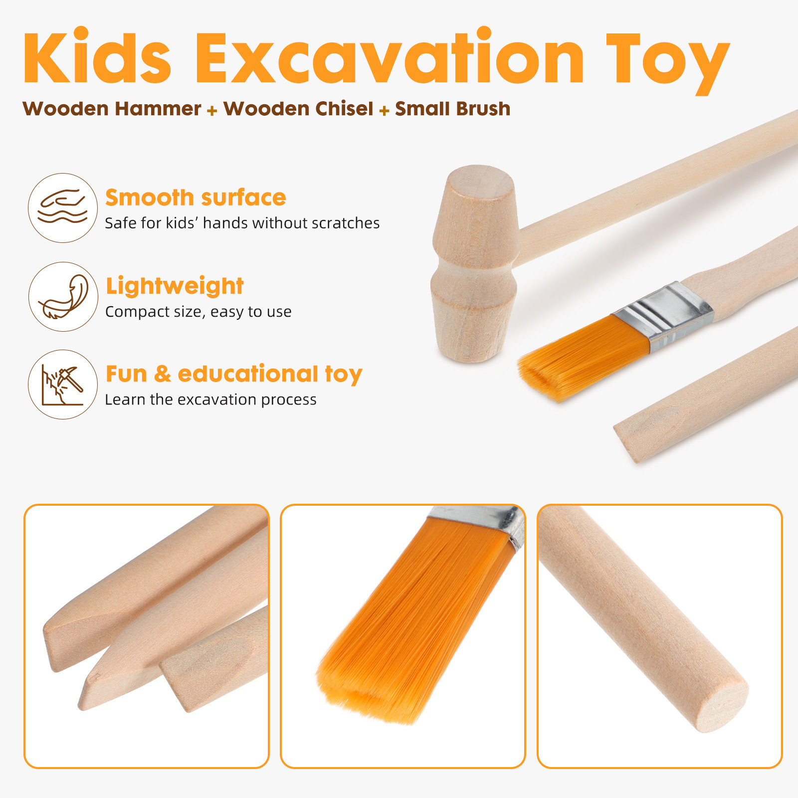 3Sets Dinosaur Digging Tools E - Chisel Set Wood recensione e prezzo