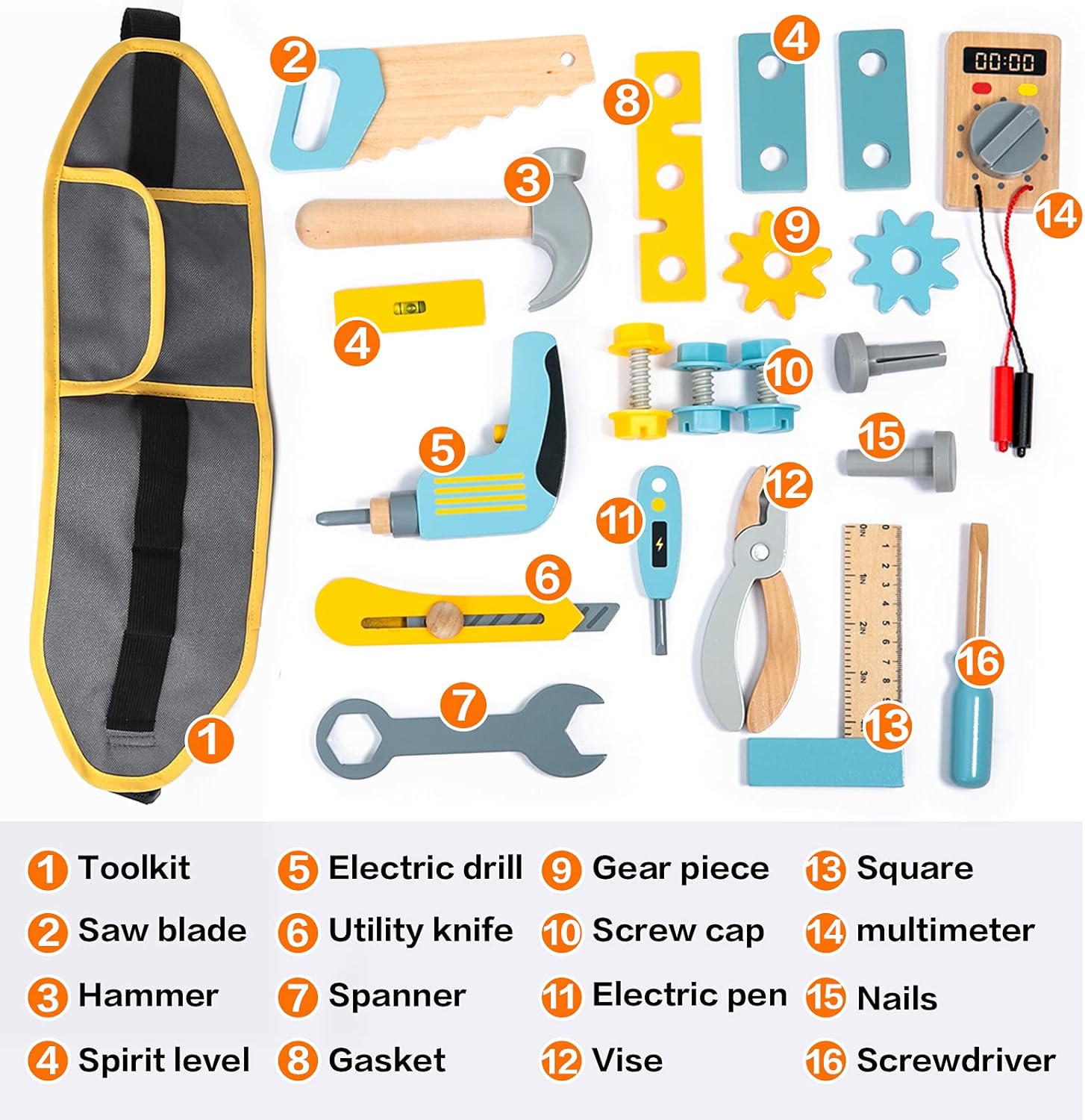 Wooden Kids Tool Set , Pretend - Tools Workshop Kids recensione e prezzo