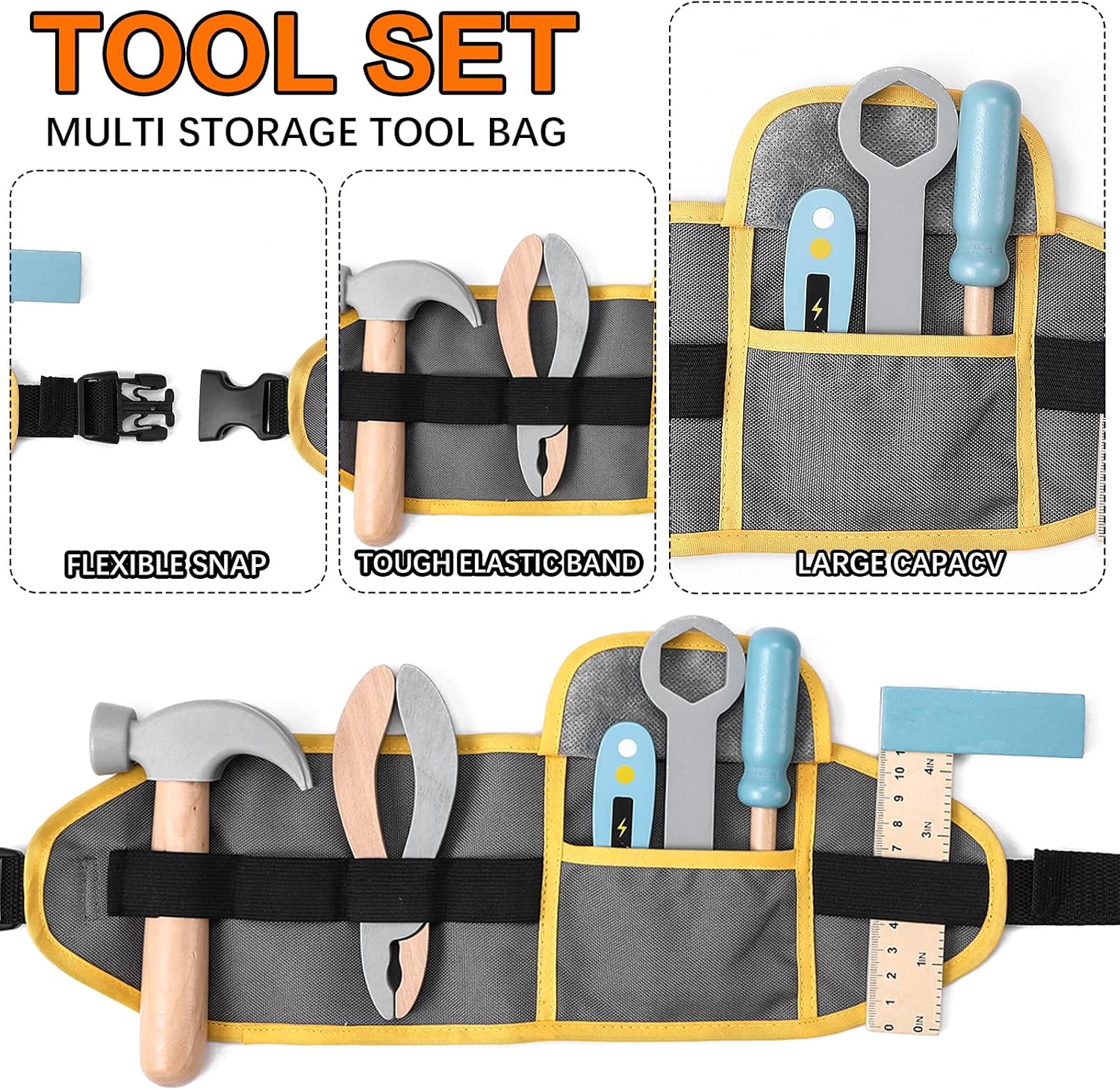 Wooden Kids Tool Set , Pretend - Tools Workshop Kids recensione e prezzo