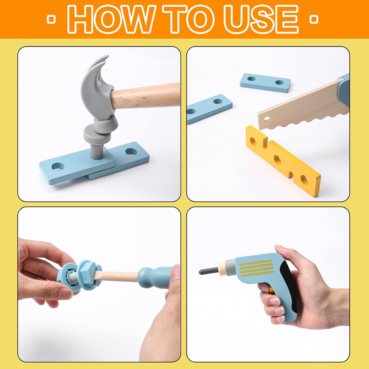 Wooden Kids Tool Set , Pretend - Tools Workshop Kids recensione e prezzo