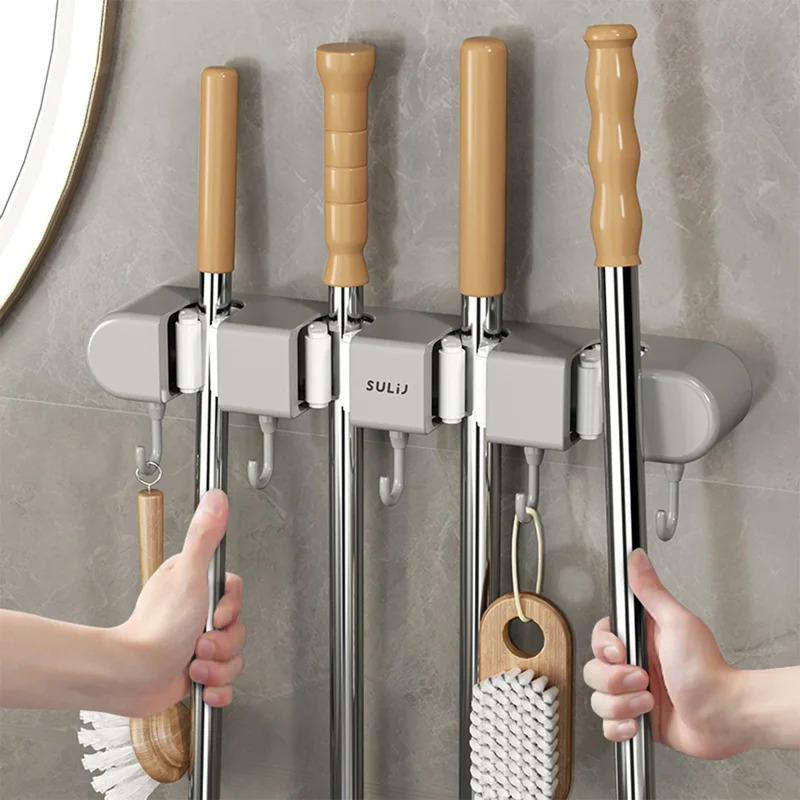 Broom Mop Holder with Hooks Wa - Workshop Tools On Wall recensione e prezzo