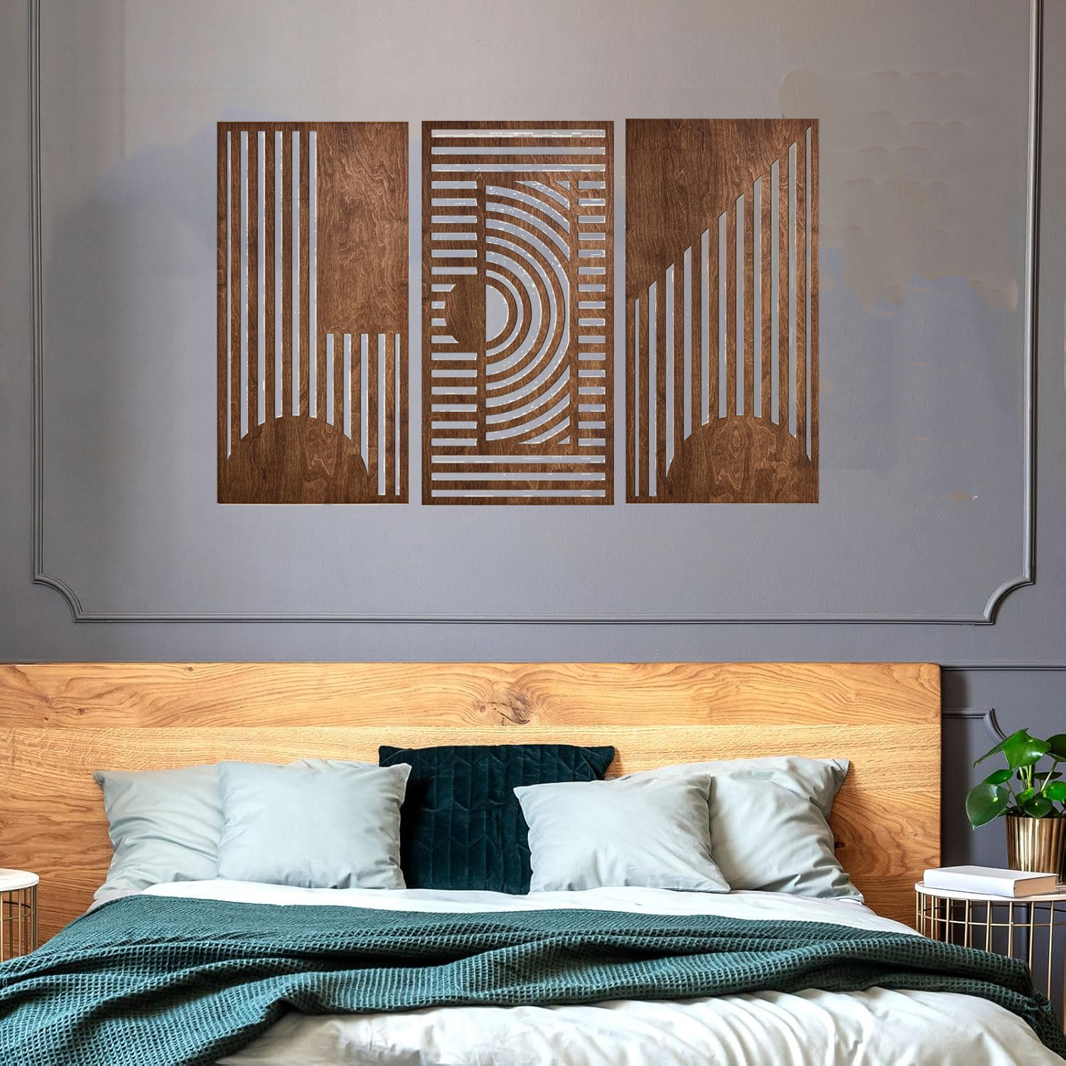 3 Pcs Geometric Wood Wall Art  - Chisel Set Wood recensione e prezzo