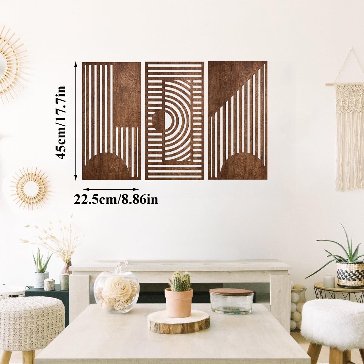 3 Pcs Geometric Wood Wall Art  - Chisel Set Wood recensione e prezzo