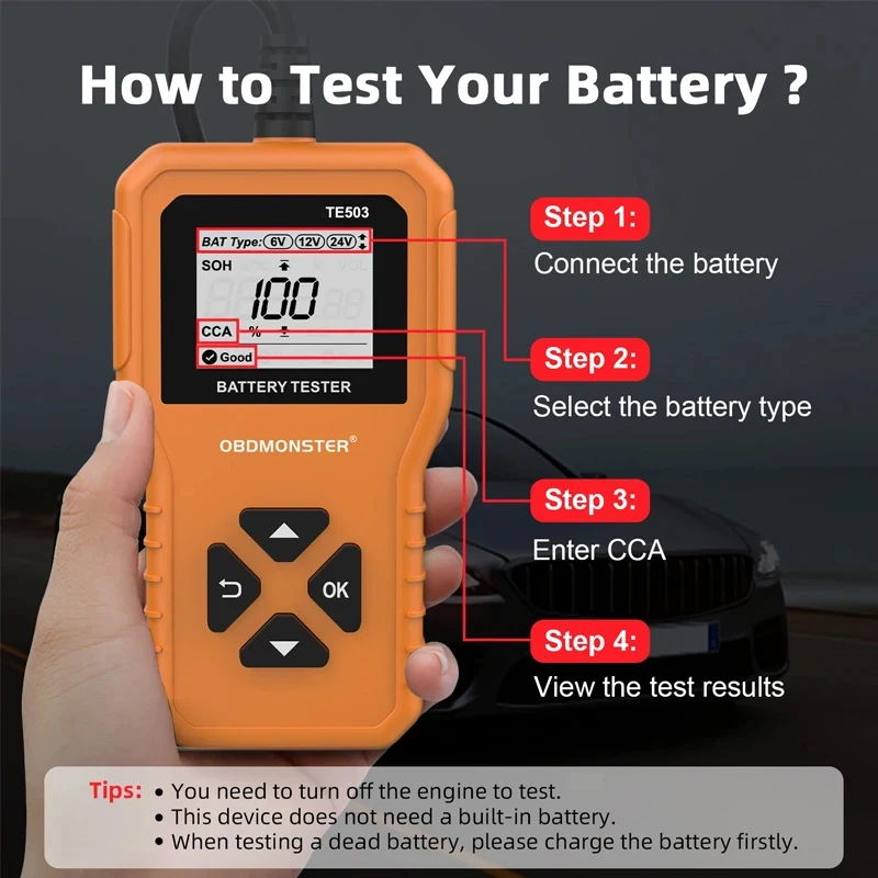 Car Battery Tester 100-2200 CC - Workshop Tools Automotive recensione e prezzo