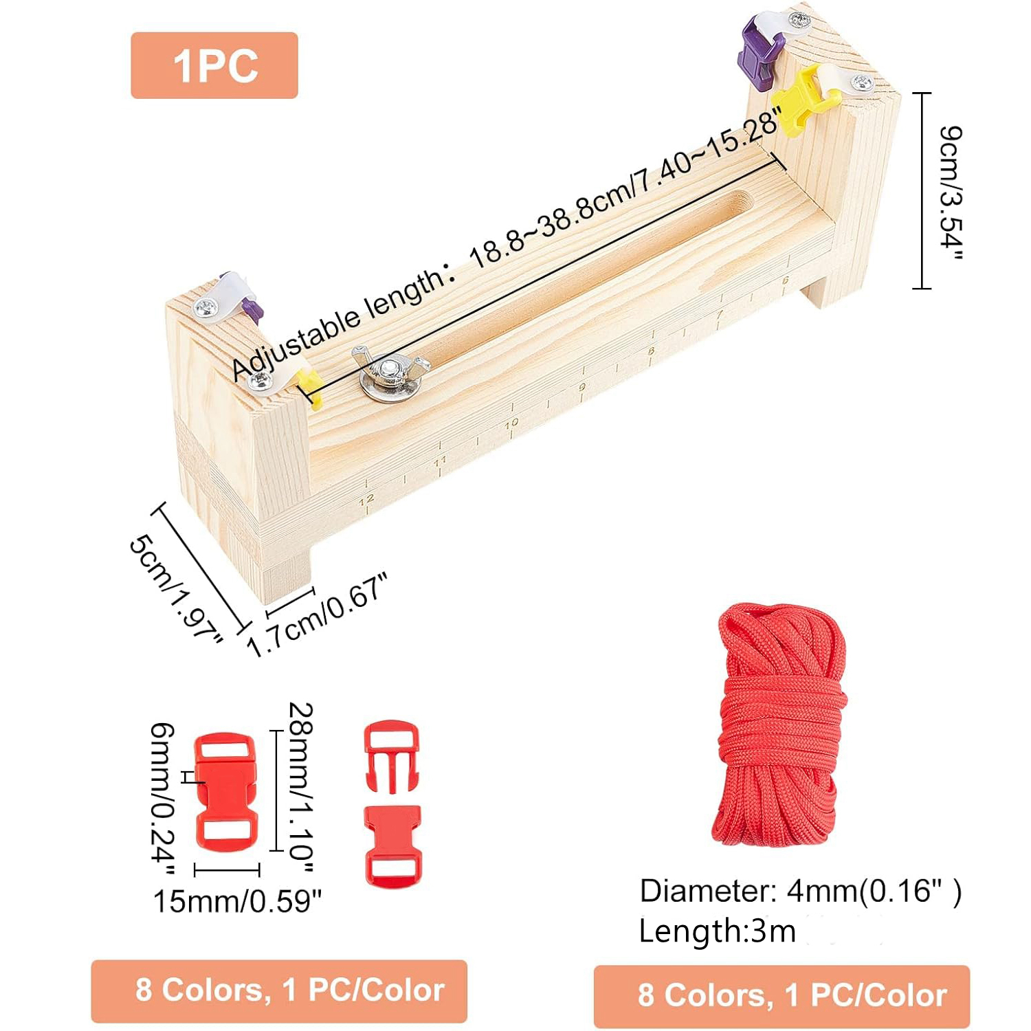 Wood Paracord Jig Bracelet Mak - Dowel Jig Kit recensione e prezzo